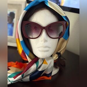 Dolce & Gabbana Burgundy Cat-Eye Sunglasses